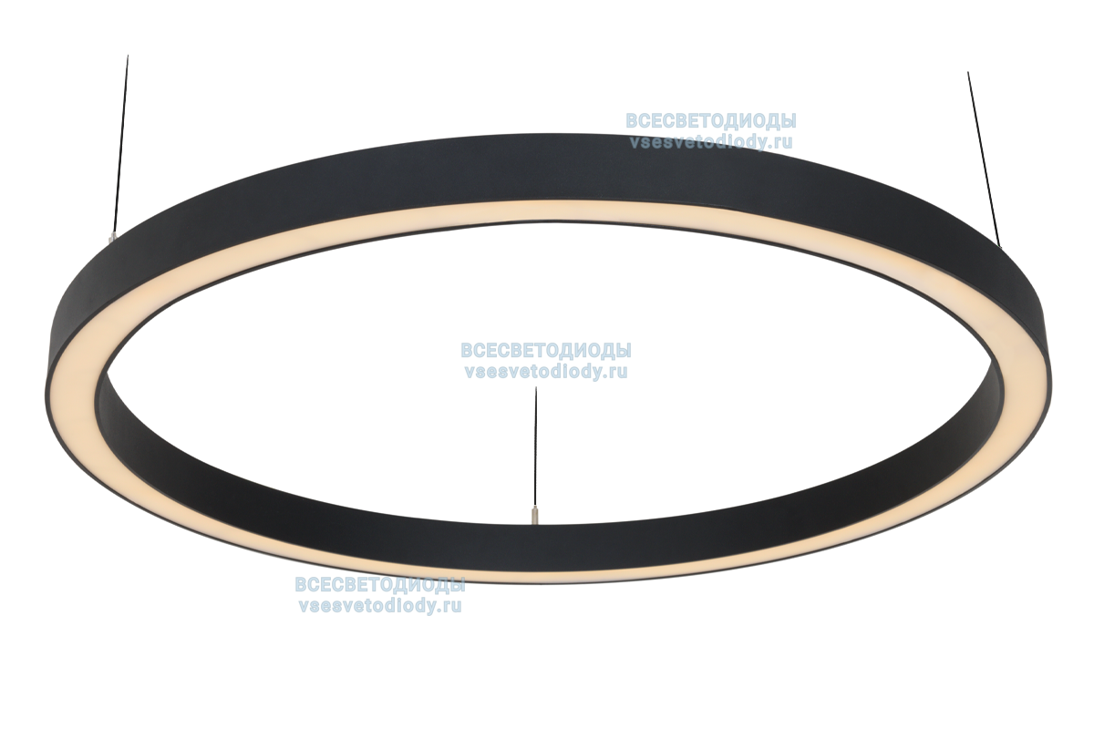 Светильник кольцо светодиодное Ring 130W, D1500 мм*35, 5000К, черный, подвесной, IP 40